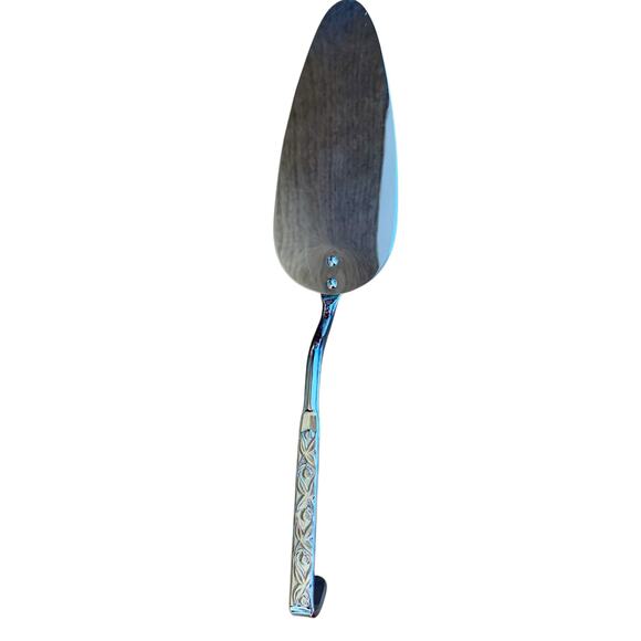 Vintage Irvin Ware Chrome USA Cake Pie Server Slicer Embossed Hook Handle - Picture 7 of 8